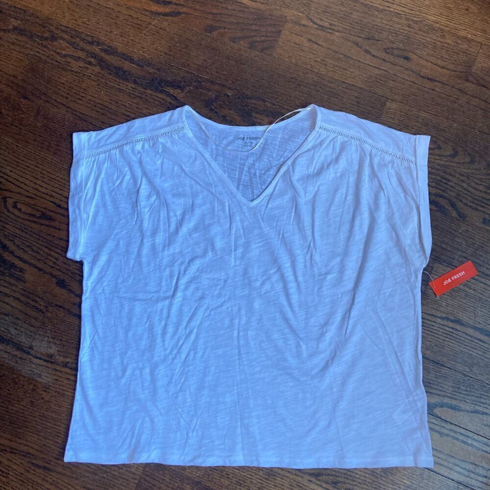 BNWT Joe Fresh White t-shirt size XL 100% cotton